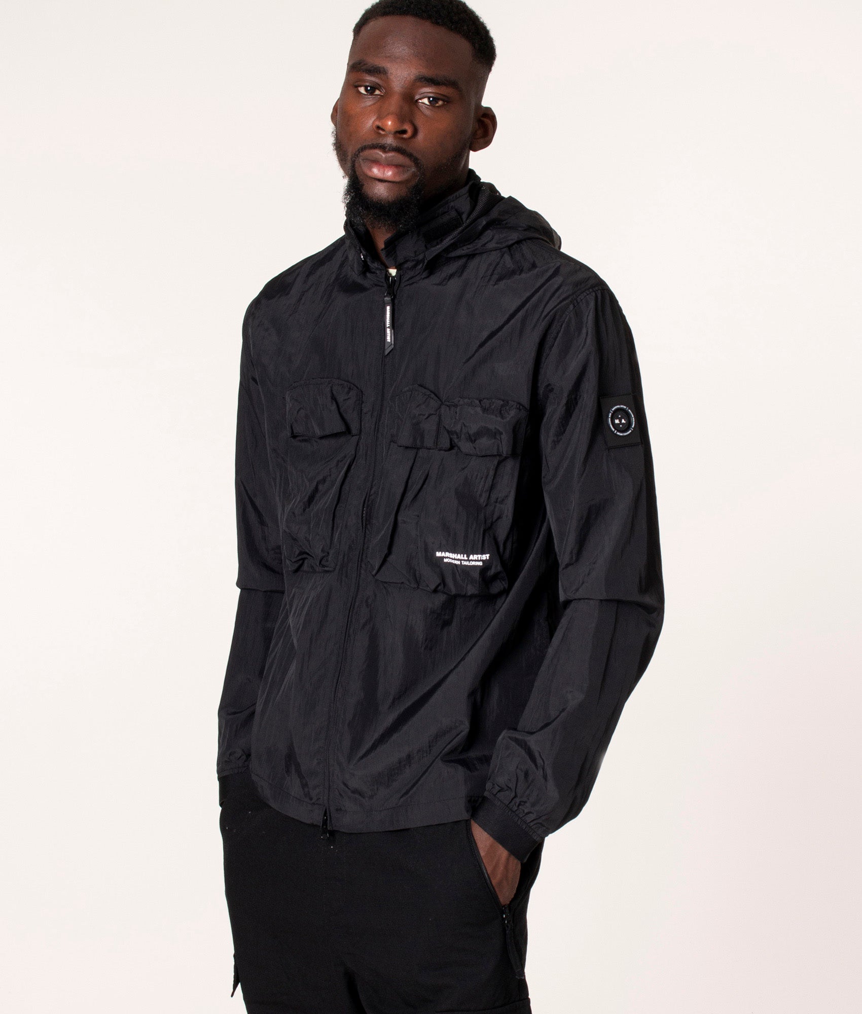 Detachable Hooded Overshirt Black | Marshall Artist | EQVVS