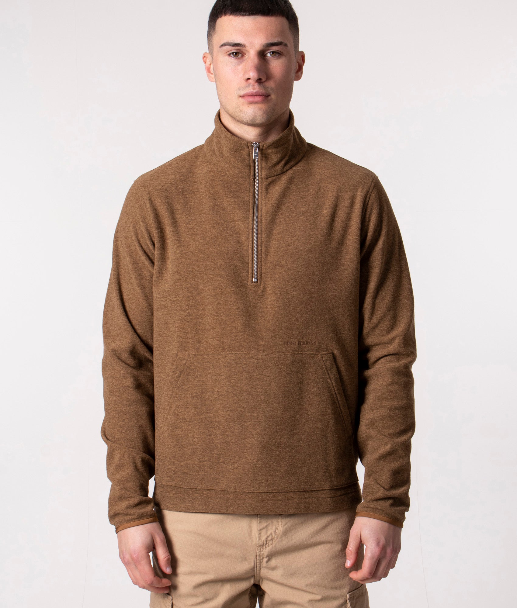 Norse Projects Mens Relaxed Fit Frederik Fleece Half Zip Sweatshirt - Colour: 0918 Duffle - Size: XL