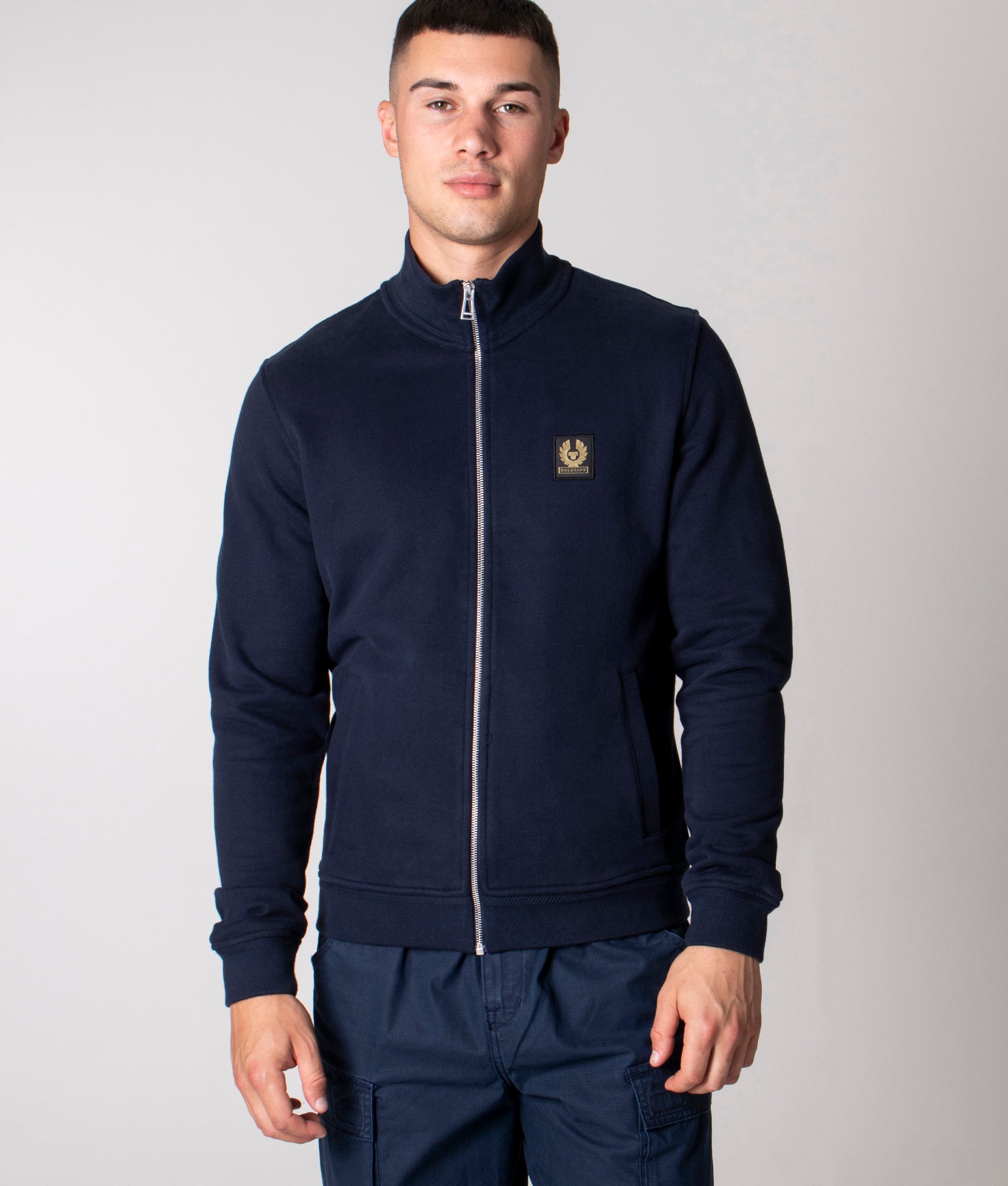 Belstaff Mens Belstaff Zip Through Sweatshirt - Colour: DKINK Dark Ink - Size: Medium