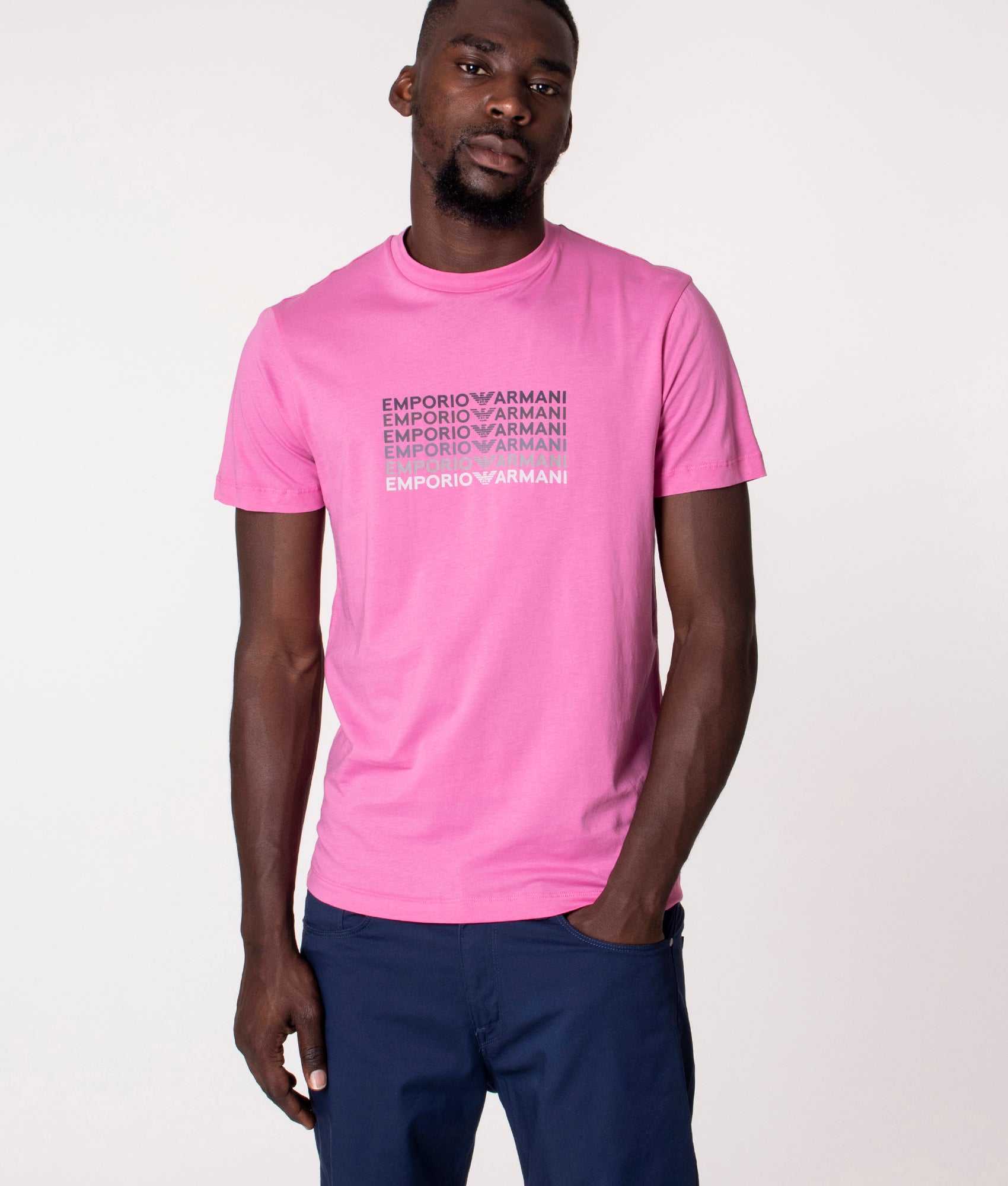 Top 70+ imagen pink armani t shirt