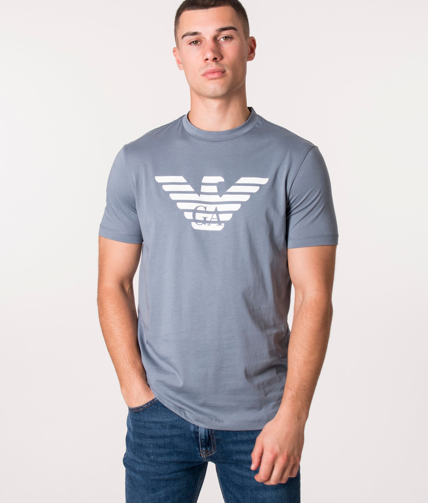 Emporio Armani | Slim Fit Pima Jersey Eagle Logo T-Shirt | EQVVS