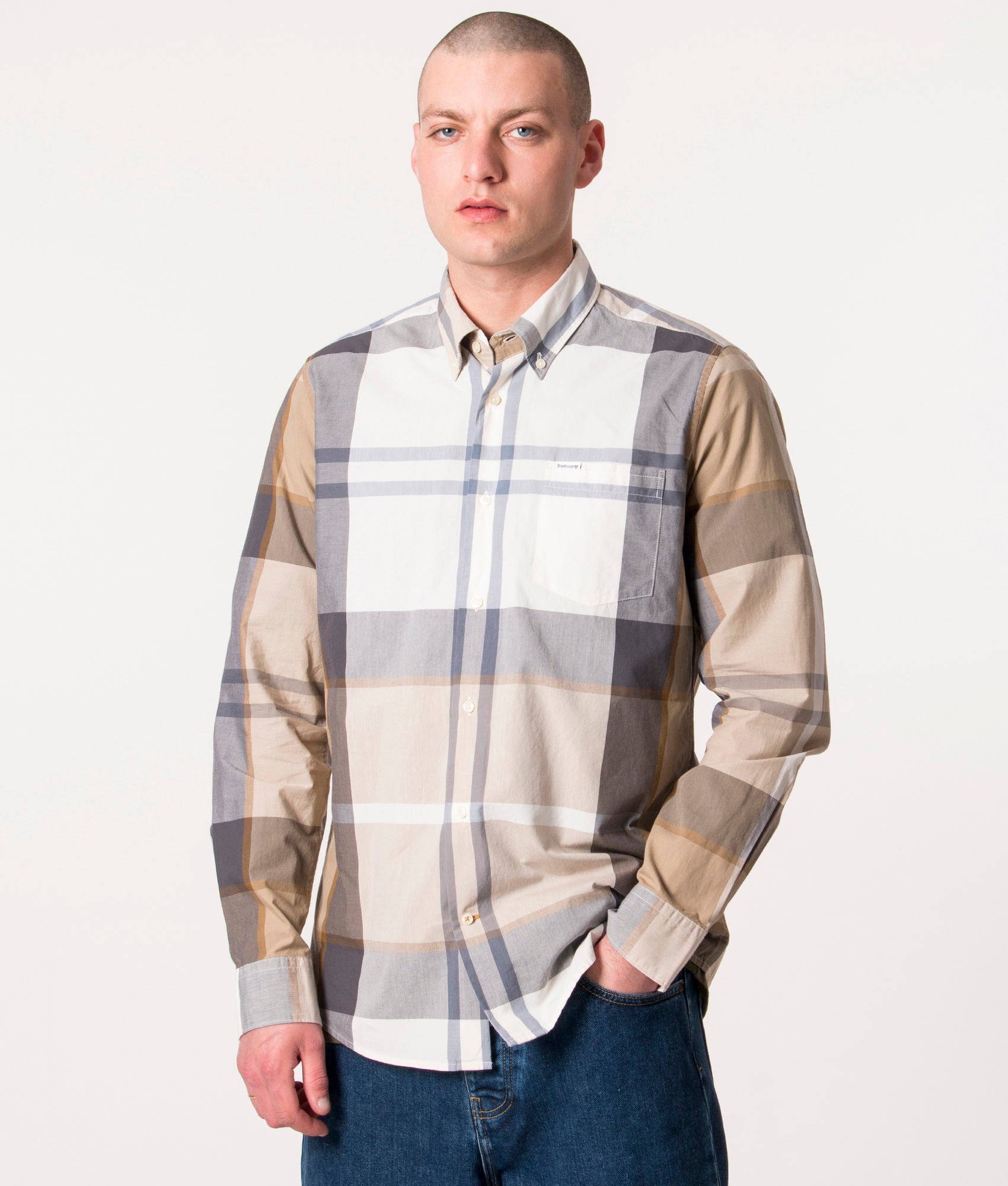 Barbour Lifestyle Mens Harris Tailored Shirt - Colour: TN88 Amble Sand Tartan - Size: Medium