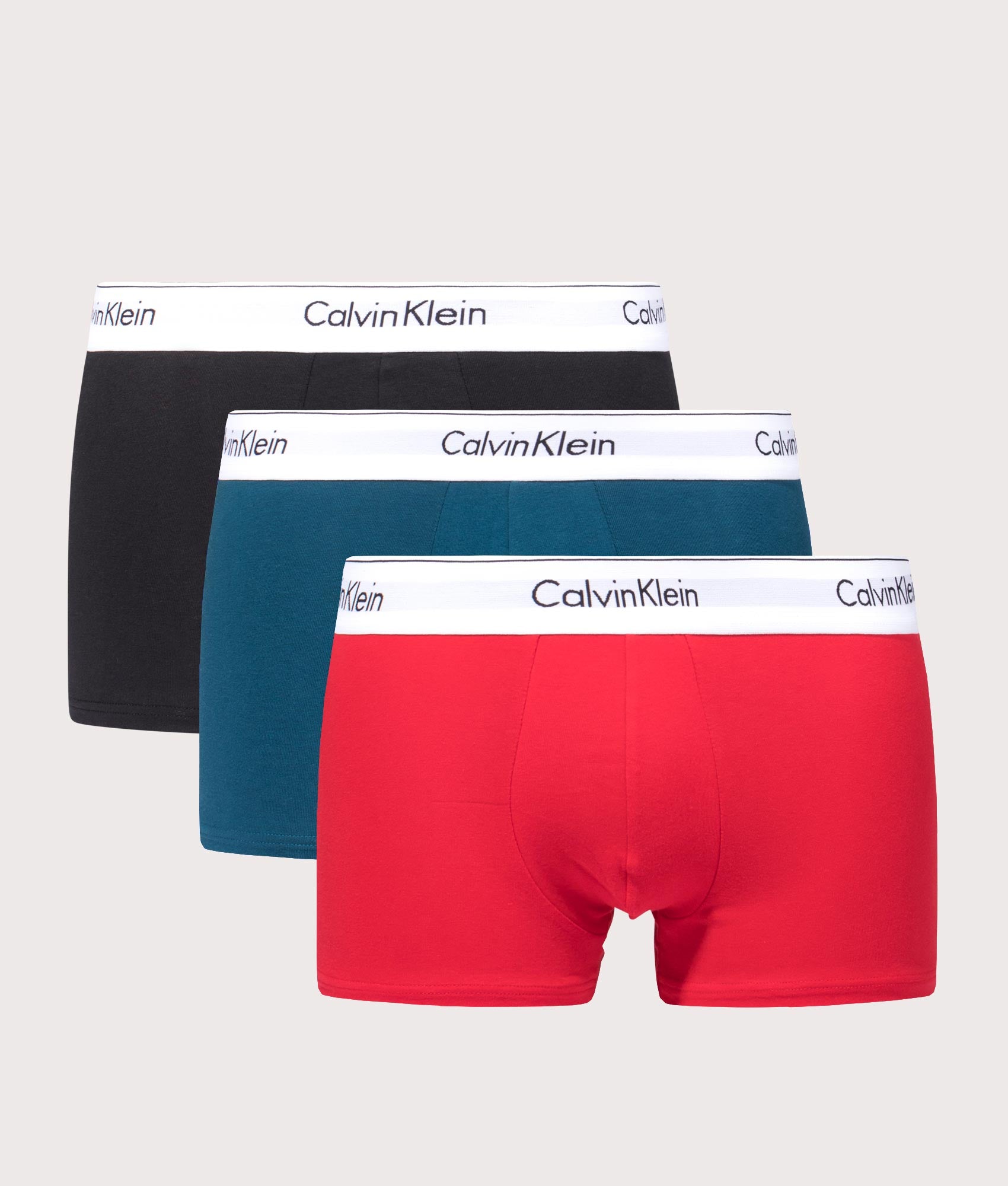 Calvin Klein Mens Three Pack of Modern Cotton Stretch Trunks - Colour: 6I7 Legion Blue/Exact/Black -