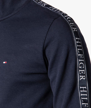 tommy hilfiger tri tape zip through moletom com capuz