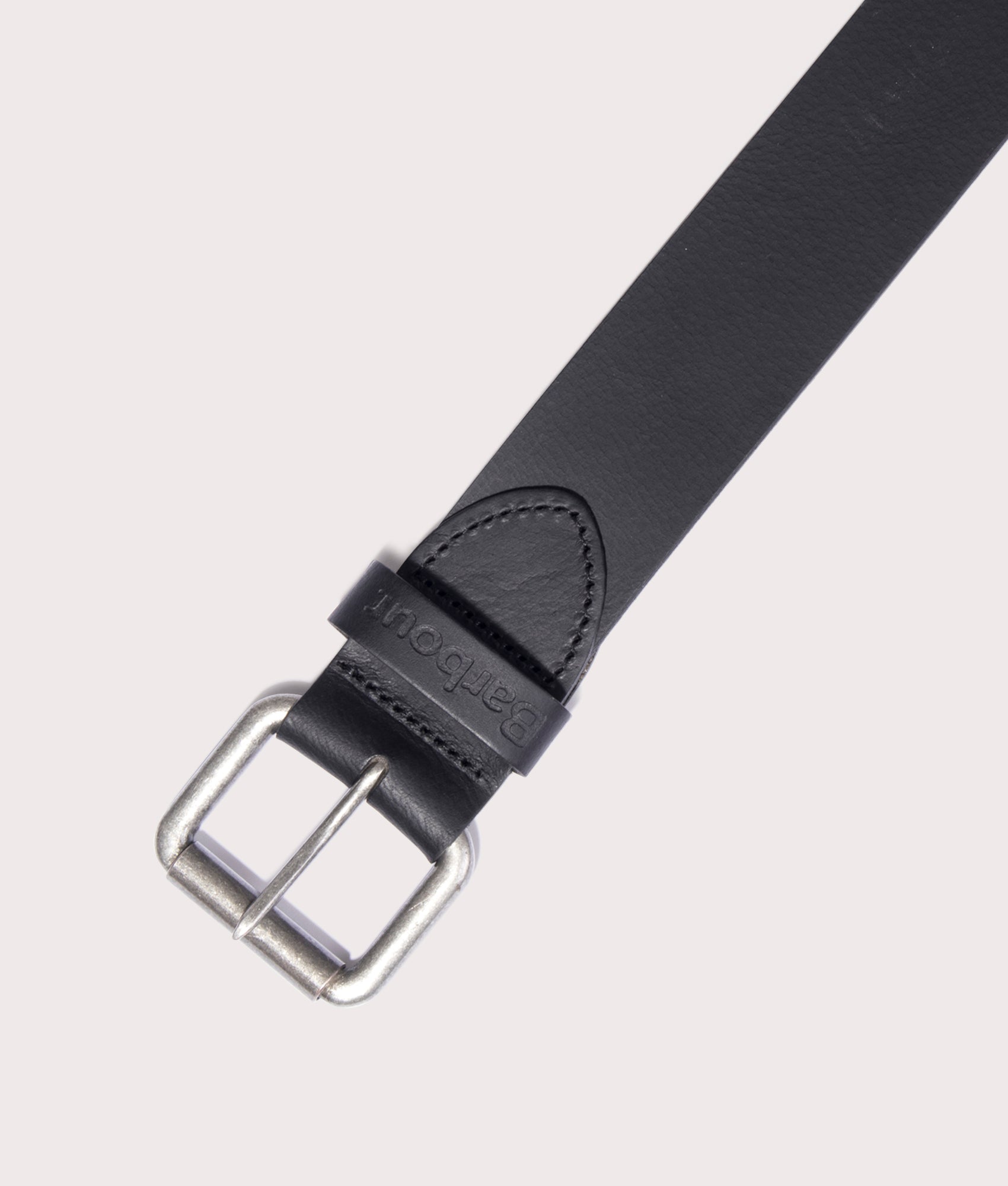 Barbour Lifestyle Mens Allanton Matt Leather Belt - Colour: BK31 Black - Size: Medium