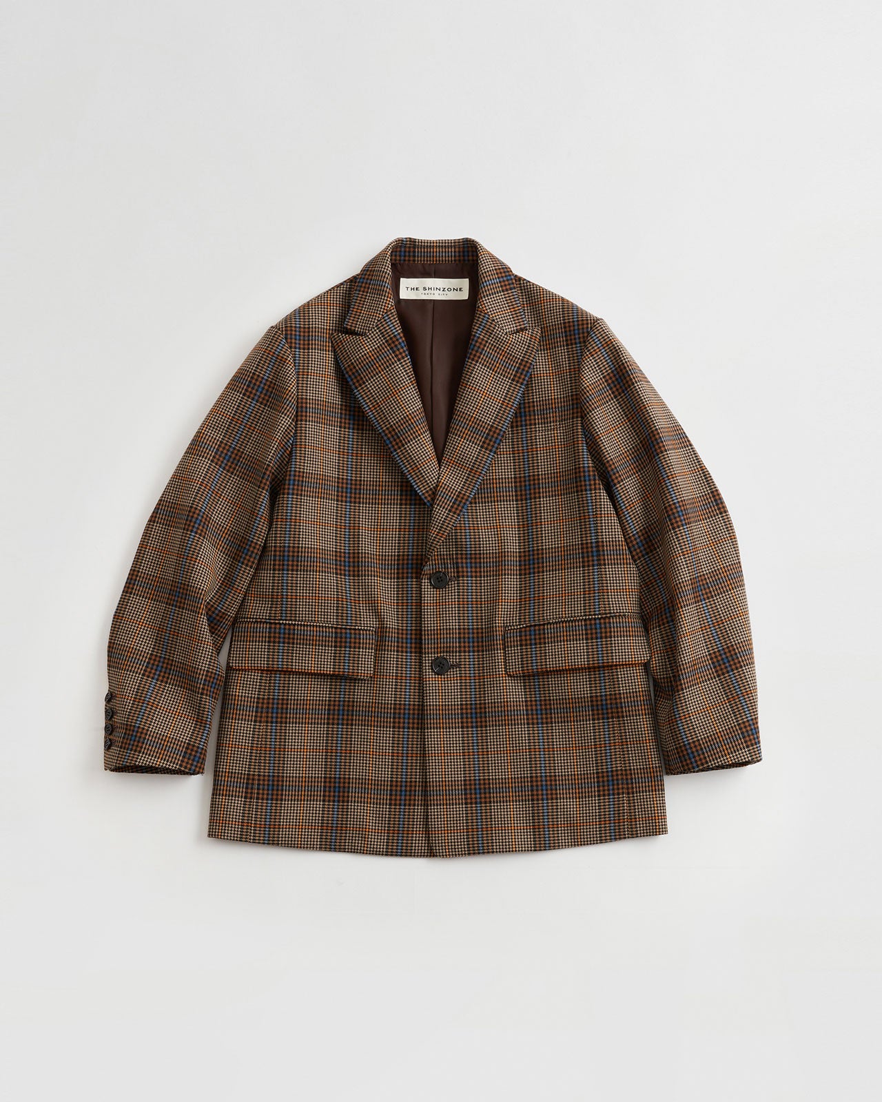 THE SHINZONEシンゾーンCHECK COLLARLESS JACKET | neumi.it