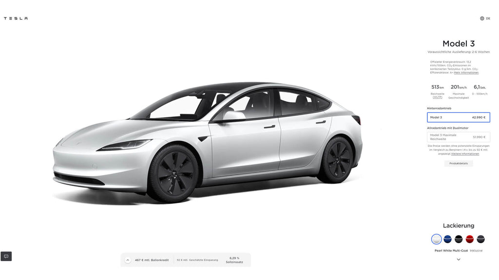 Tesla Model 3 Highland Standard Range