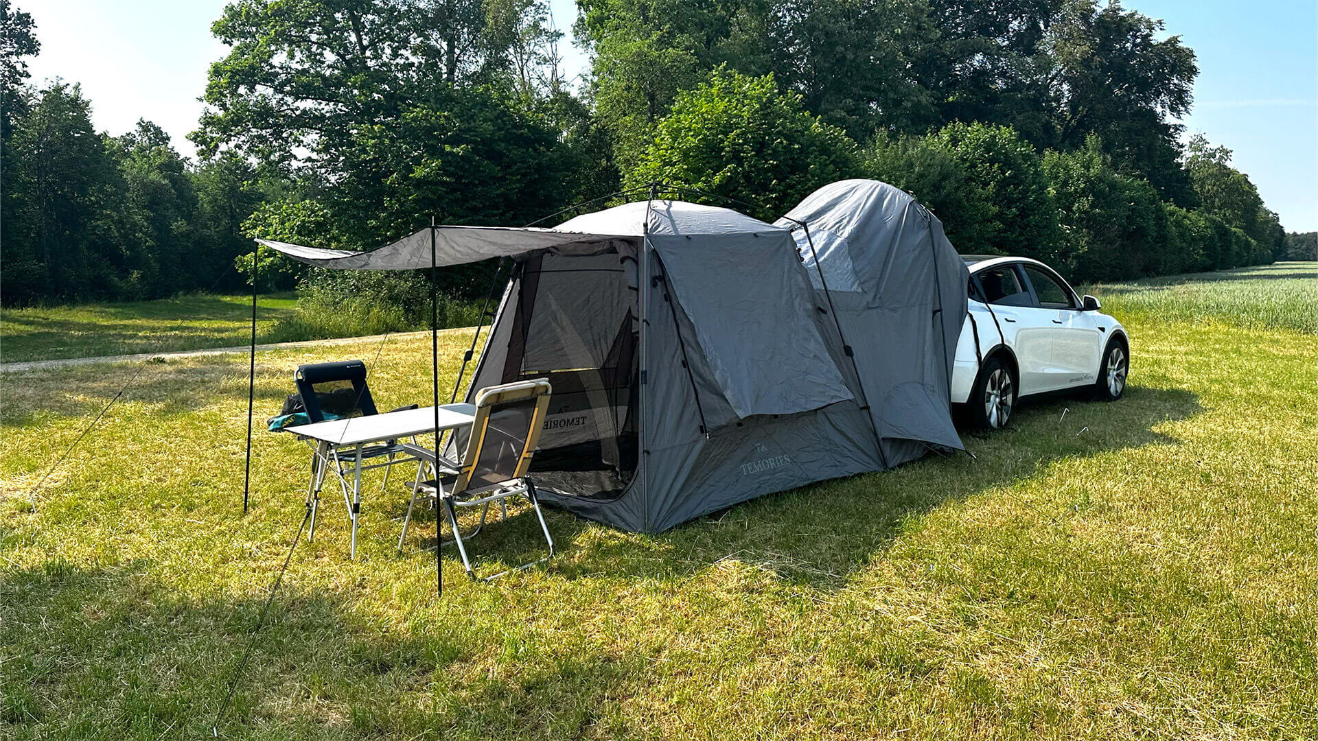 Tesla Modell Y Camping Zelt Heckklappe Sonnenschutz Austria
