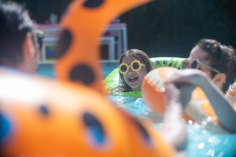 kids playing in pool