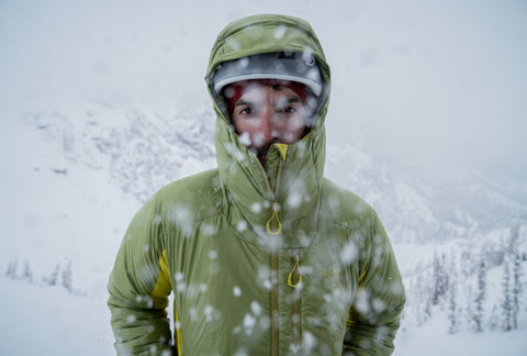 rab insulated down jacket green