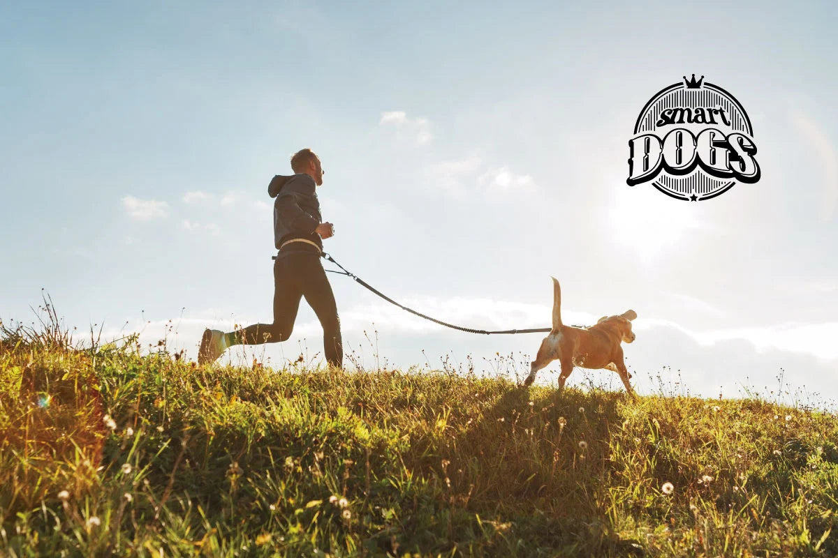 Hombre corriendo con su perro