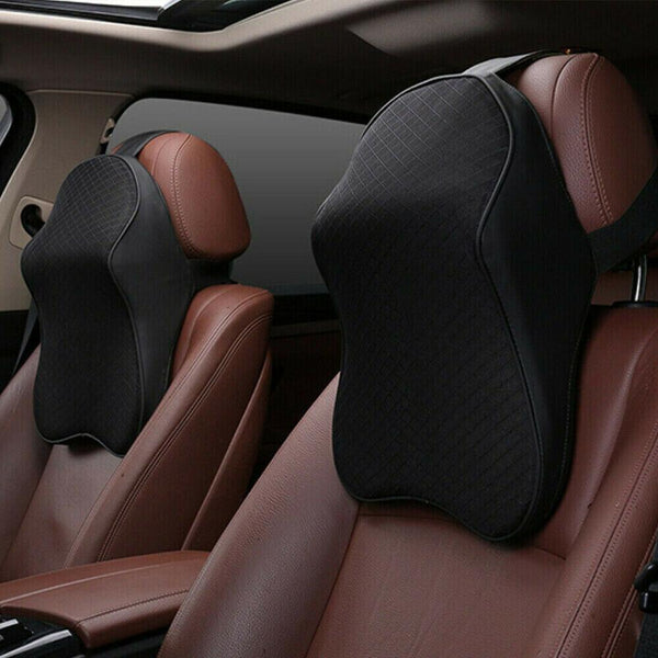 Auto Kopfstütze Kissen Auto Lendenwirbelstütze Kissen Atmungsaktive Memory  Foam Nackenkissen PU Leder Autositz Kopfstütze Auto Kopfstütze