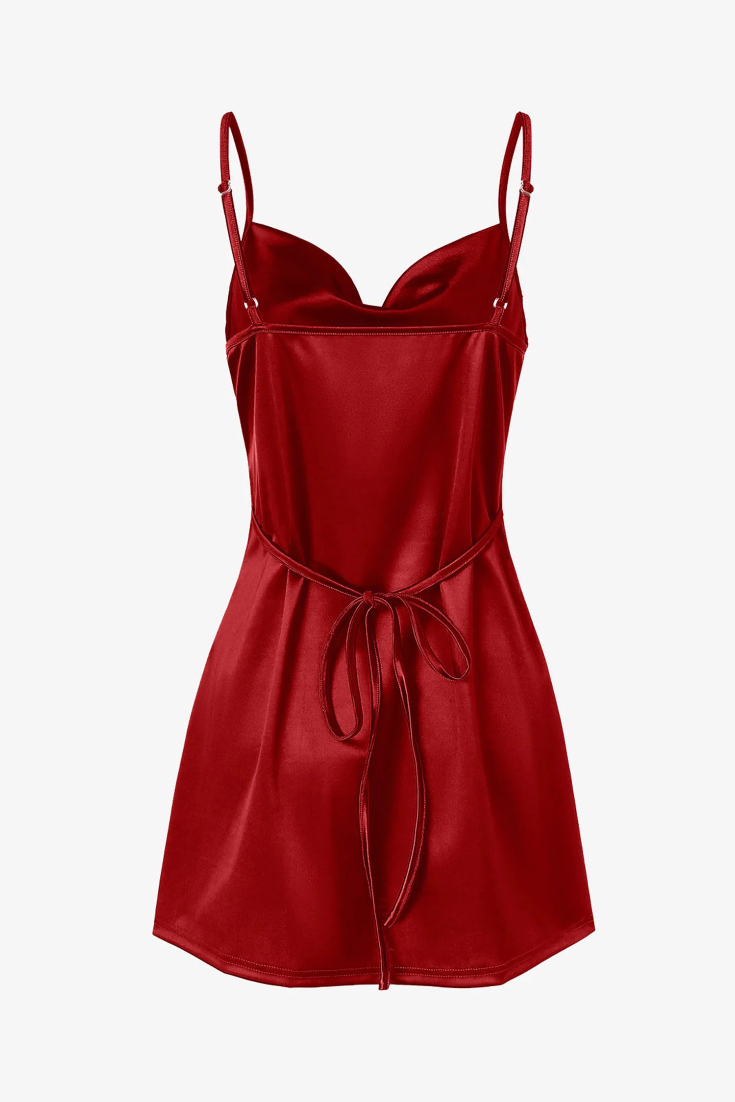 Red Satin Short Slip Dress – IRHAZ