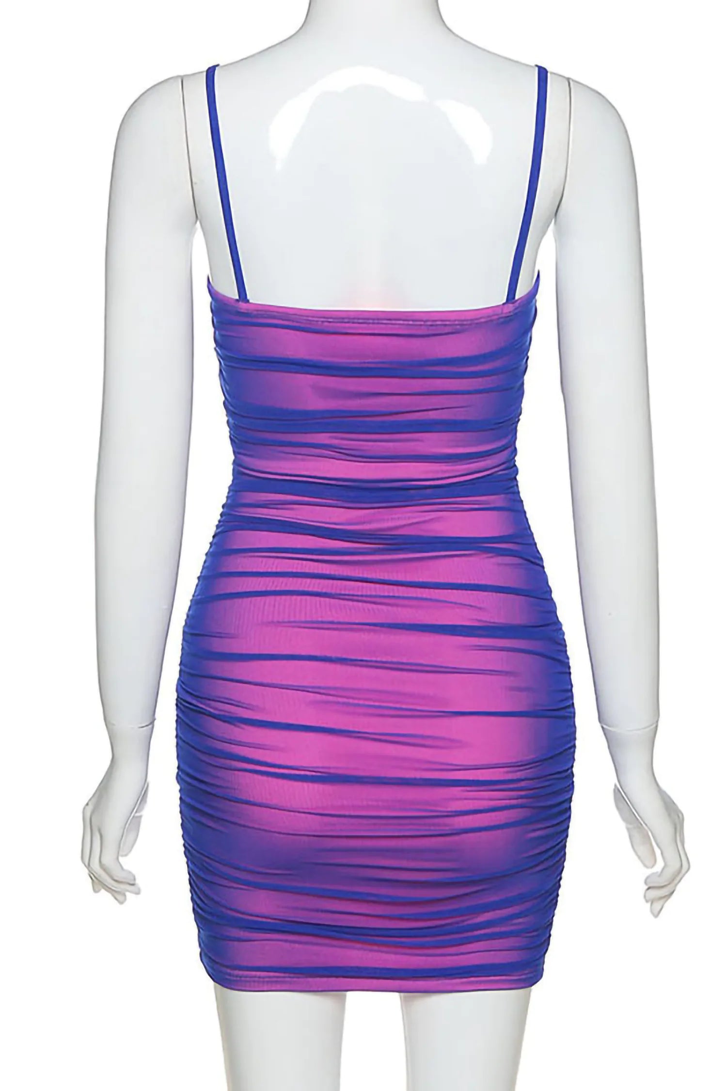 Neon Purple Mesh Overlay Reflective Mini Dress | IRHAZ