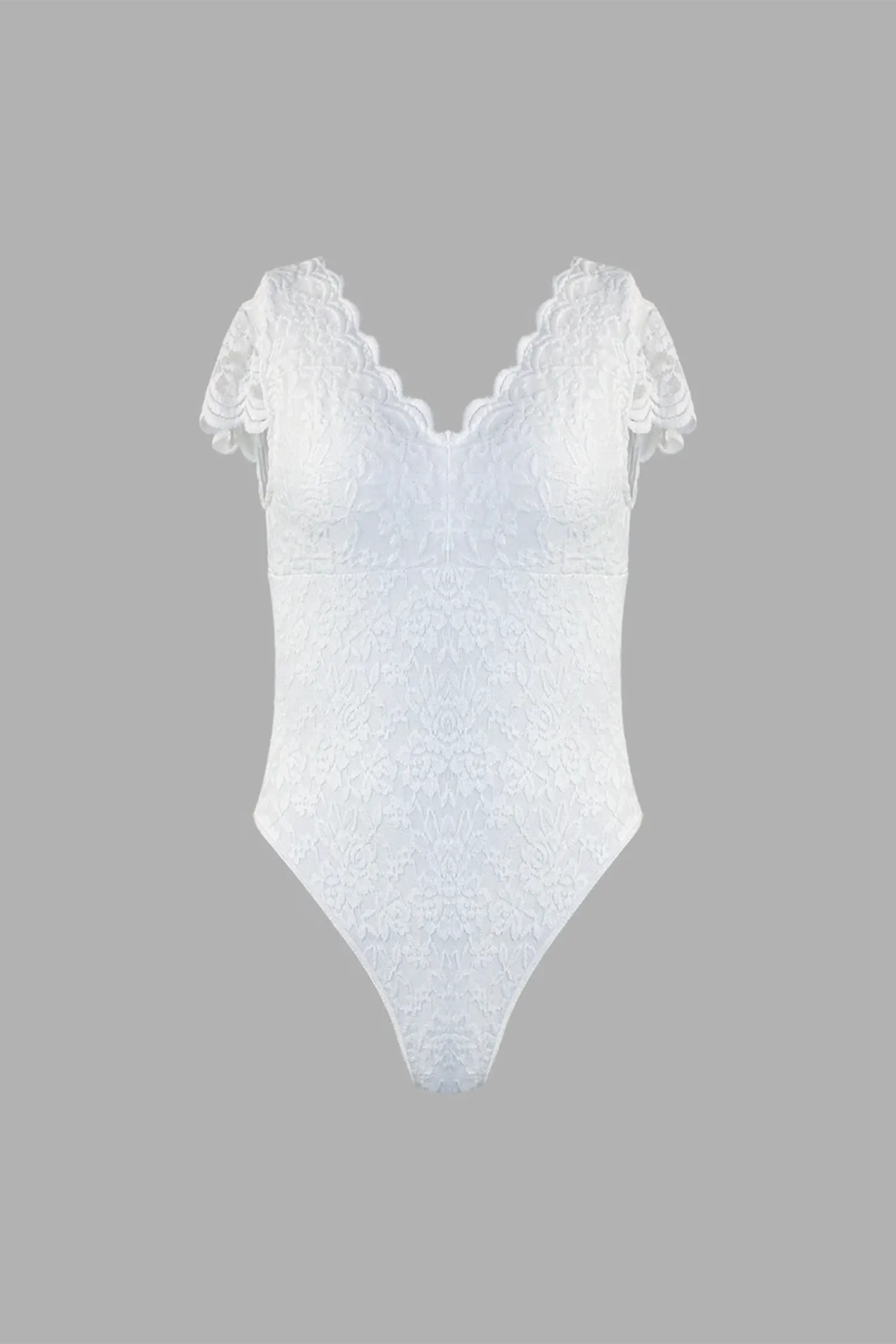 Adyn White V-Neck T-Shirt Bodysuit  Corset bodysuit, White lace bodysuit,  Lace bodysuit