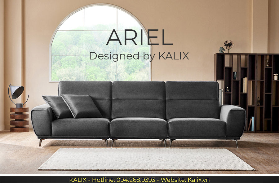 Ariel sofa văng nỉ 3 chỗ tựa gật gù