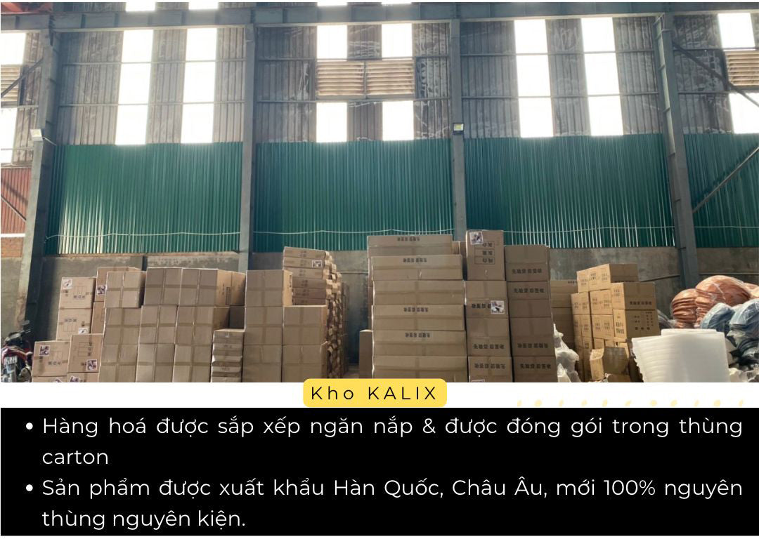 Hàng hoá được sắp xếp ngăn nắp & được đóng gói trong thùng carton