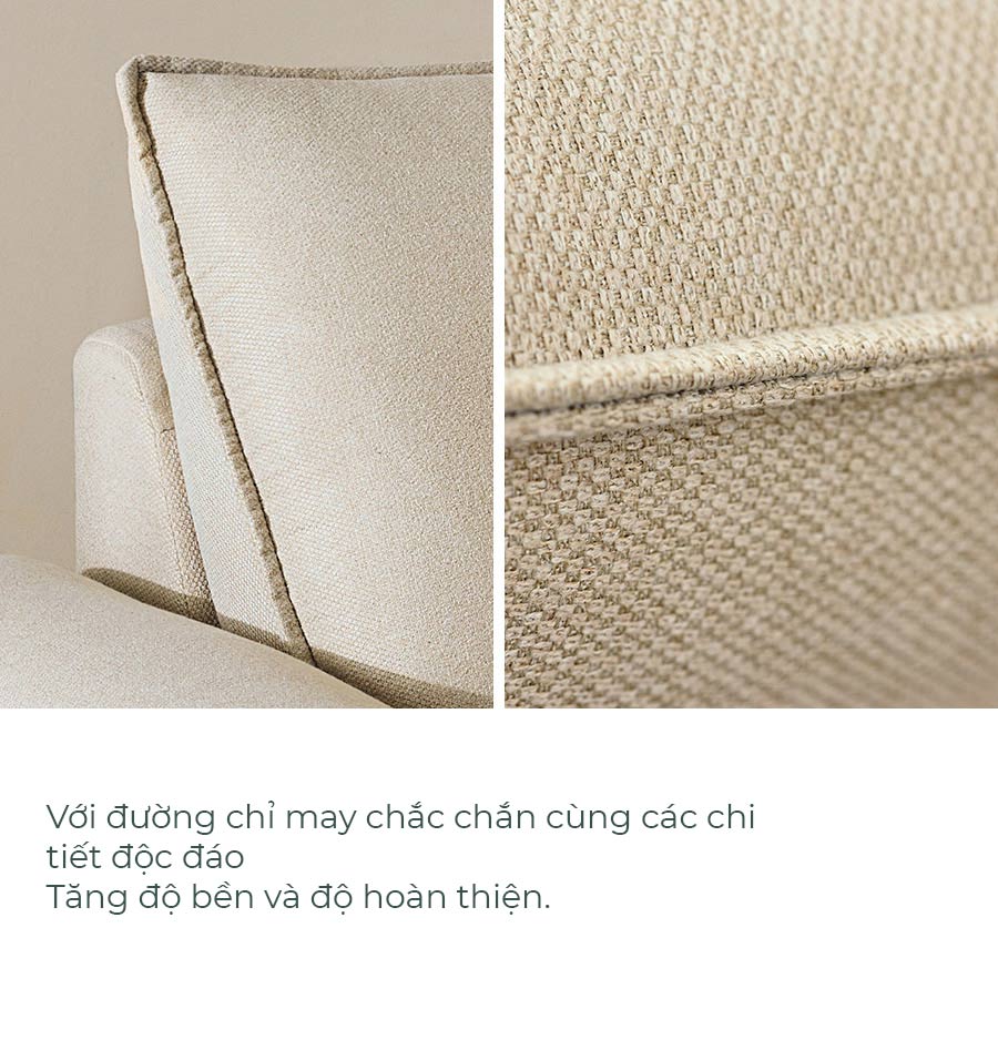 Sofa văng nỉ tựa liền - AXE - 10