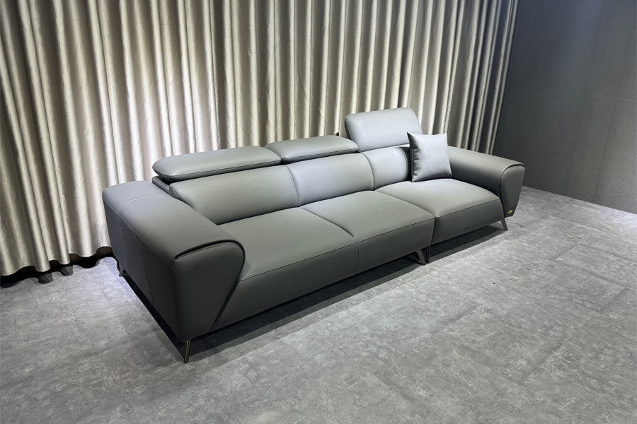 sofa bọc da Rio màu ghi