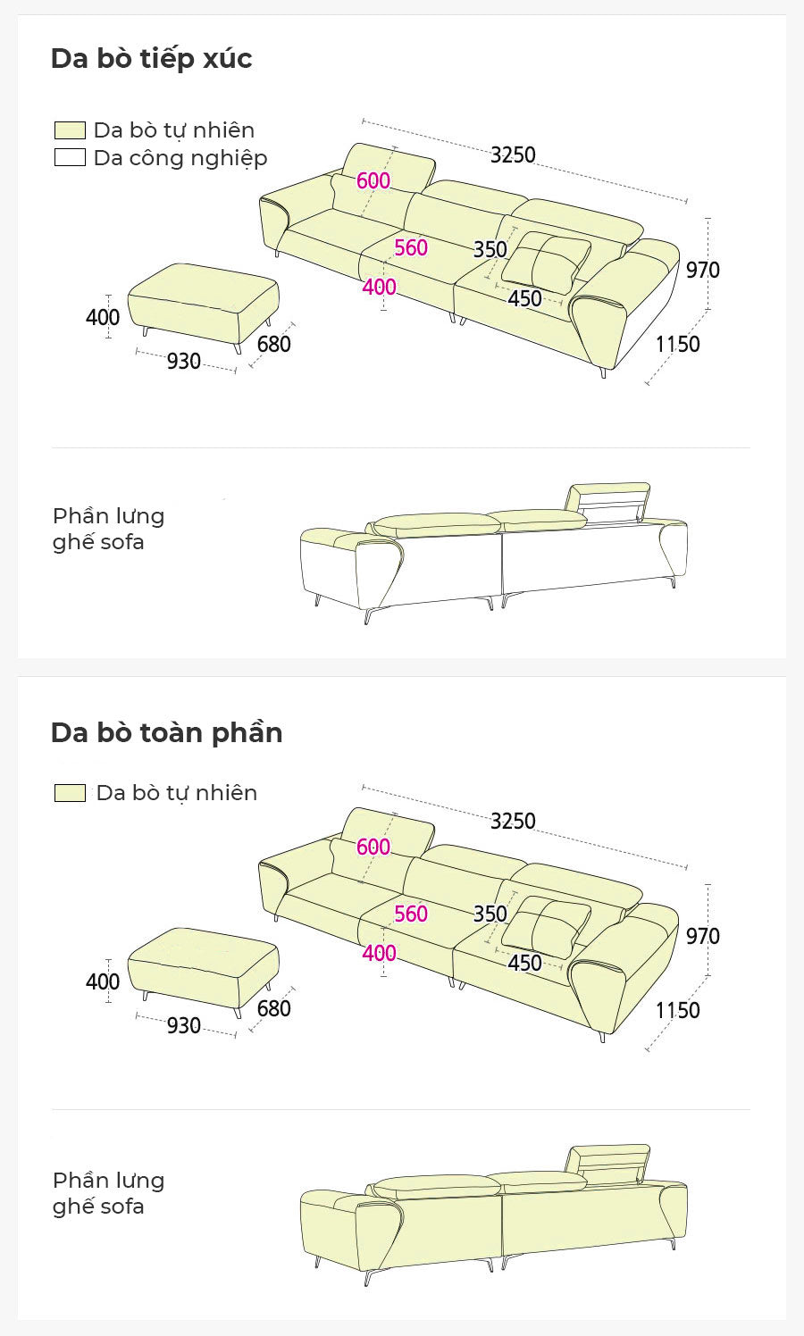 Sofa văng da tựa gật gù - CYRUS - 03