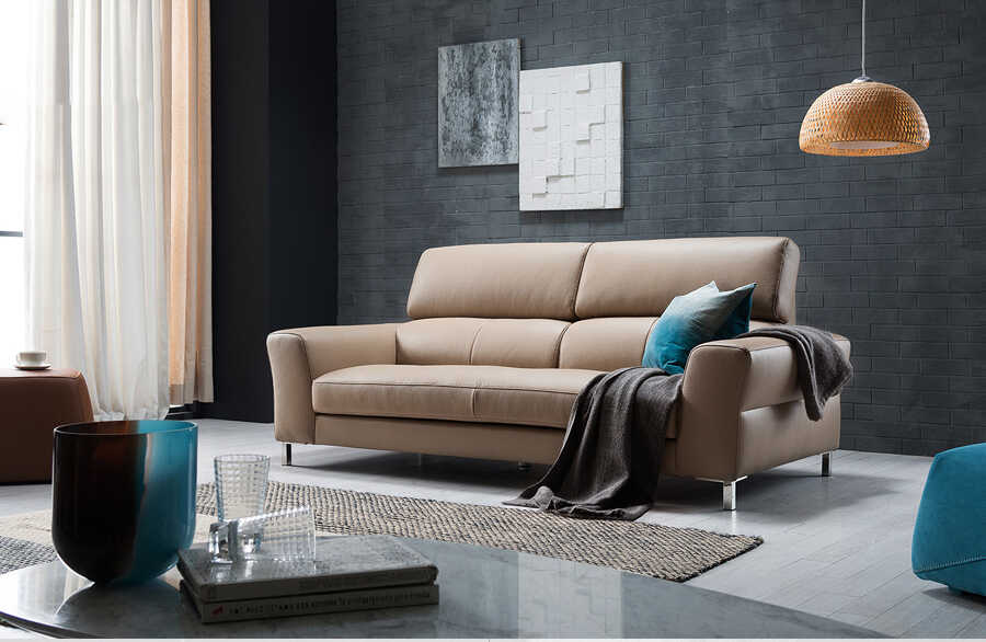 Sofa văng da 2 chỗ tựa liền Delia 14