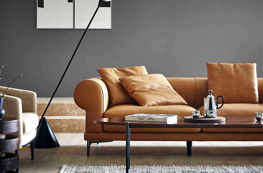 Sofa văng da 3 chỗ tựa liền Ellen 17