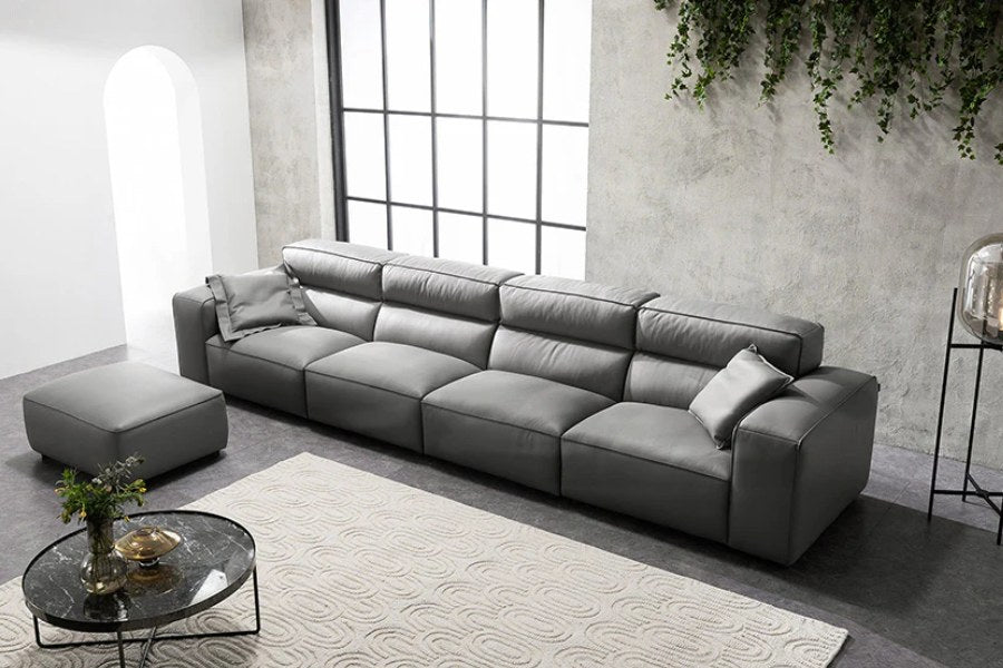 Hình ảnh ghế sofa góc bọc da 4 chỗ ngồi