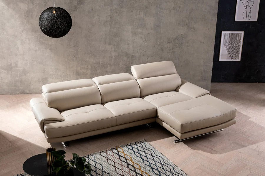 ALAN - Sofa góc da 3 chỗ tựa gật gù