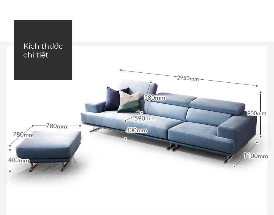 Sofa văng nỉ 3 chỗ tựa gật gù Headley 8