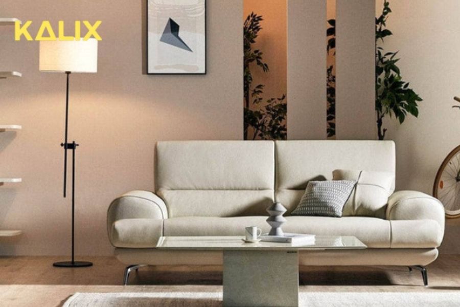 Sofa văng da 2 chỗ tựa liền LEYTON