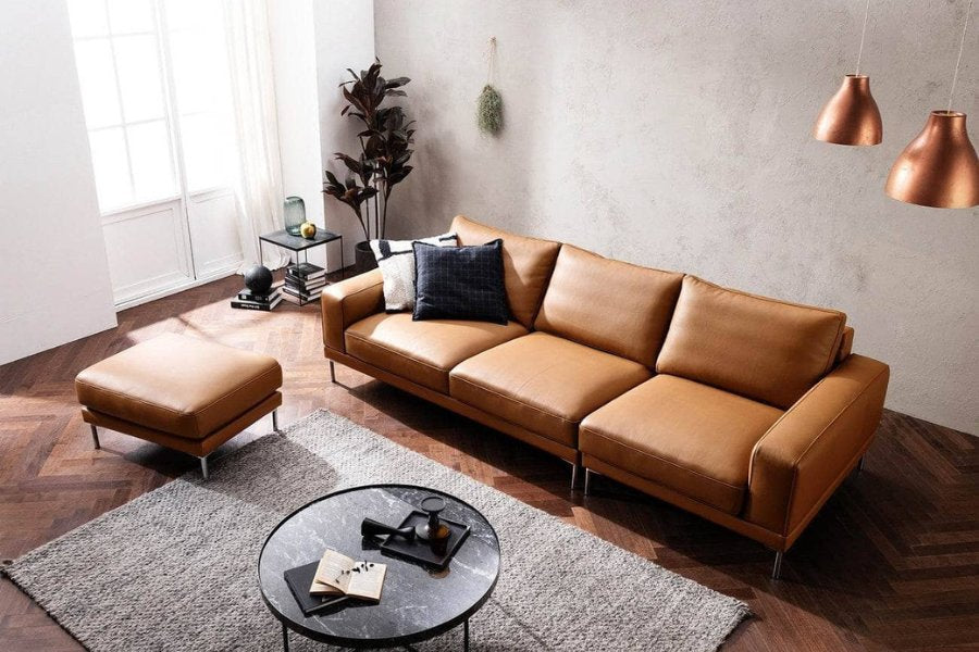 Sofa da càng sử dụng lâu thì bề mặt da càng sáng bóng