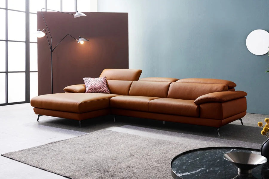 Hình ảnh sofa góc da 3 chỗ tựa gật gù EVELYN