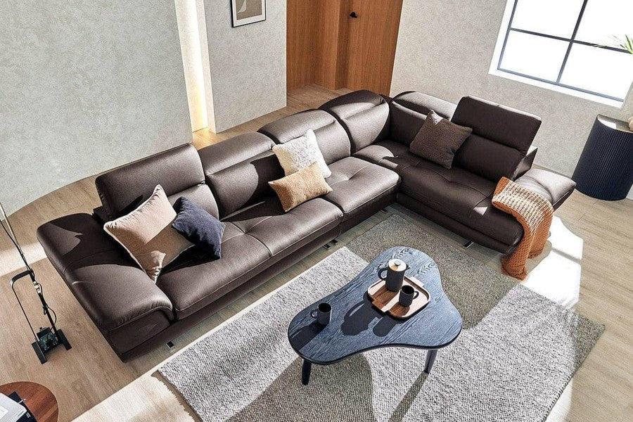 Sofa góc da 5 chỗ tựa gật gù KISSY