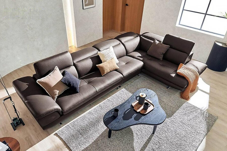 Sofa góc da 5 chỗ tựa gật gù KISSY