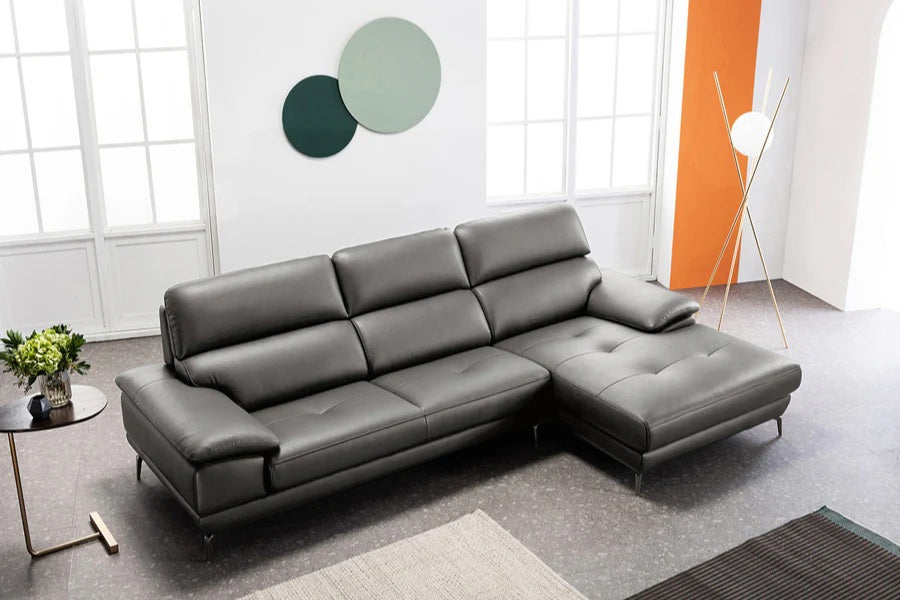 Hình ảnh sofa góc da tựa liền ENZO