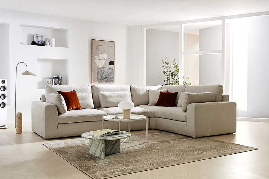 Sofa góc nỉ 3 chỗ tựa liền bền bỉ HUMBERT