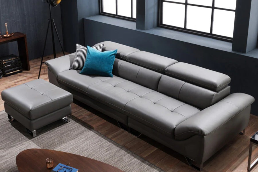 Sofa văng da COLIN được làm từ chất liệu da cao cấp cùng phần gật gù 7 nấc linh hoạt