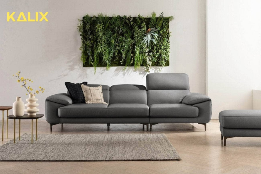 Hình ảnh sofa văng da 3 chỗ tựa gật gù tinh tế LENA