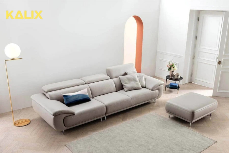 Hình ảnh sofa văng da 3 chỗ tựa gật gù sở hữu thiết kế sang trọng PERRY