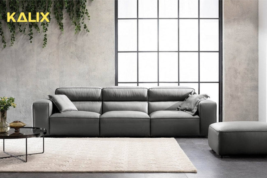 Sofa văng da 3 chỗ tựa liền mang đến sự sang trọng