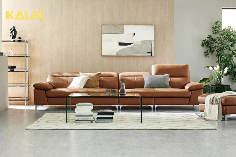 Hình ảnh sofa văng da tựa gật gù DEACON