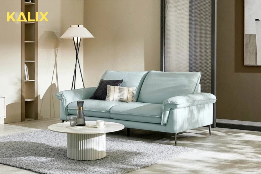 Hình ảnh sofa văng da tựa liền tối giản AXE