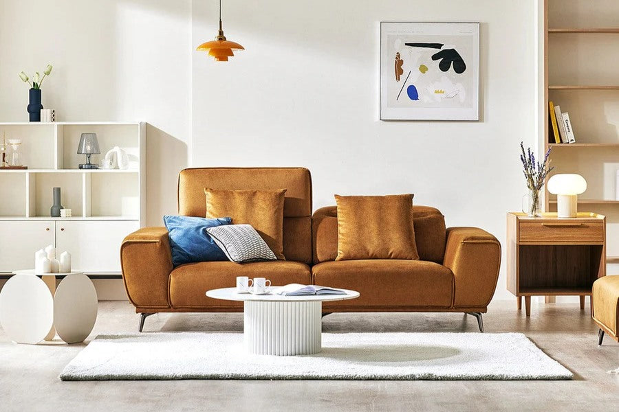 Sofa văng nỉ ARIEL làm từ chất liệu cao cấp và dựa trên dáng ngồi của người châu Á