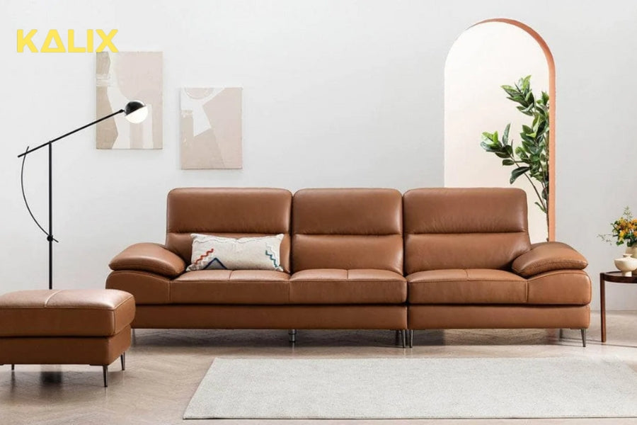 Sofa văng da 3 chỗ tựa liền VELVET