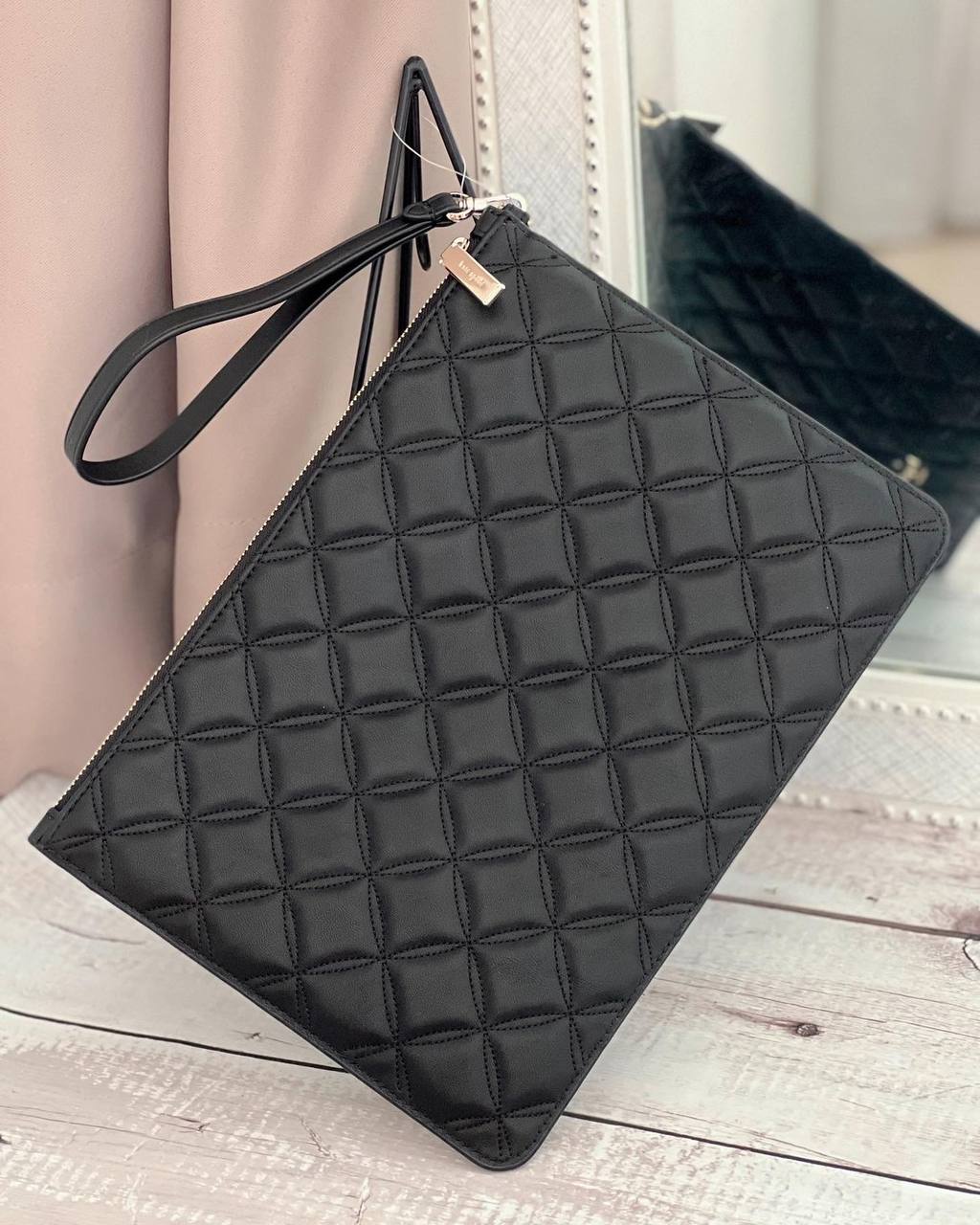 Kate Spade Natalia Quilted Leather Large Clutch In Black – Pickposh Original