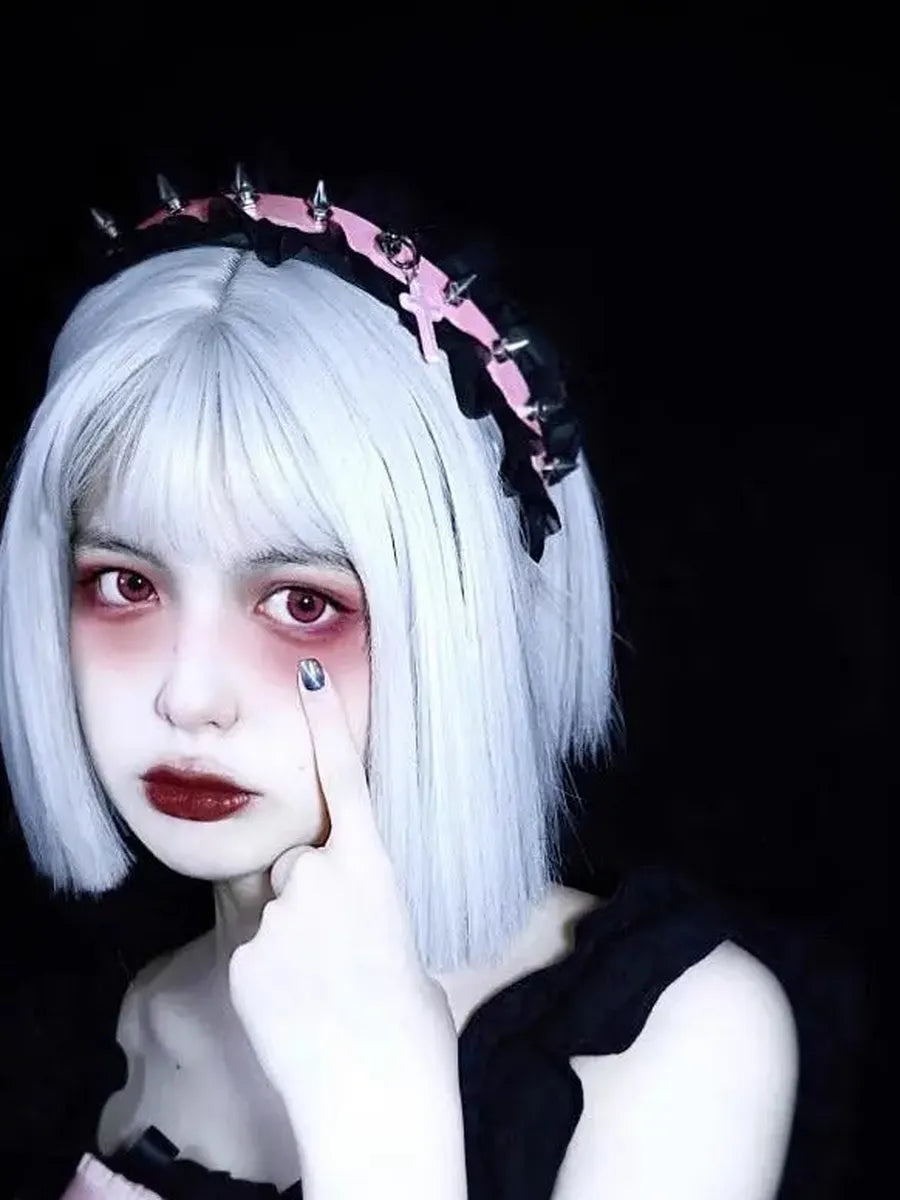 [Brenda] Ruffled E-girl Rivet Headband