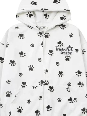 '101' Kawaii Streetstyle Dog Prints Hoodie Jacket - AlielNosirrah