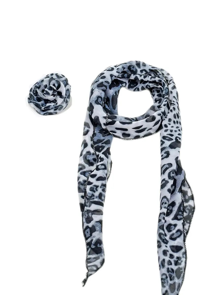 'Wild Rose' Shibuya Girl Cheetah Prints Scarf Choker