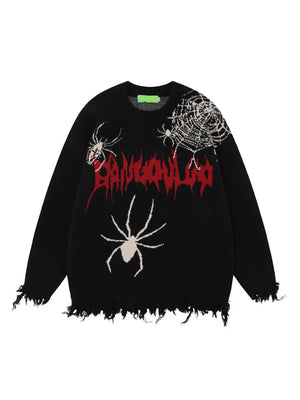'Spooky Night' Spider Oversized Sweater - AlielNosirrah
