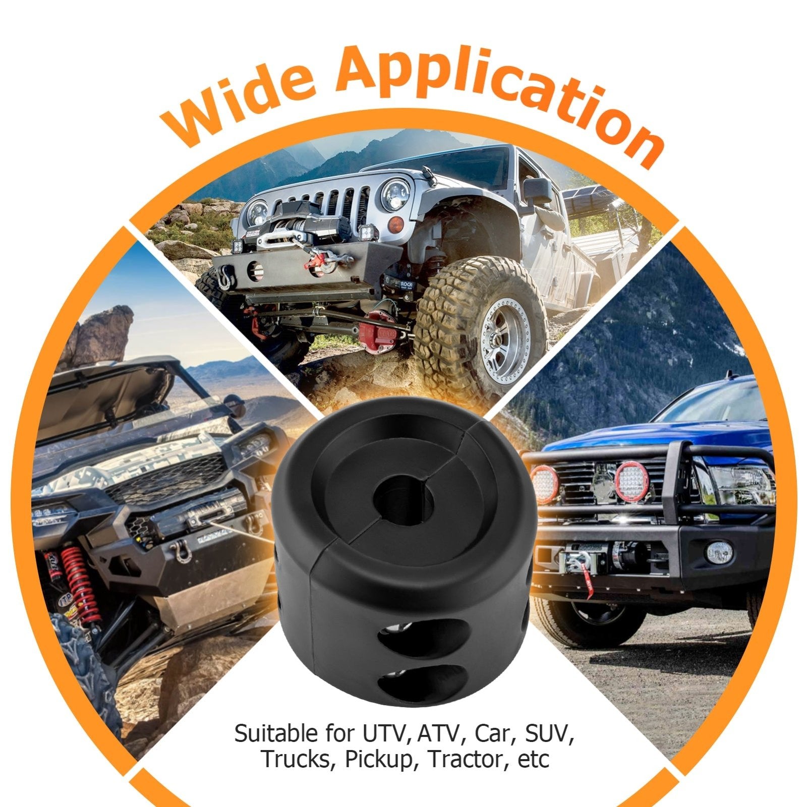 Winch Hook+Rubber Stopper Kit For Synthetic Rope Winch Cable Off Road UTV  ATV